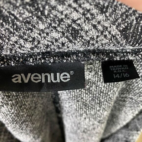 Avenue Black & White Plaid Twee A Line Midi Skirt Size 14/16 - Picture 3 of 5